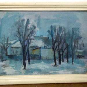Tablou „Iarna în mahala” – Eugen Raportoru