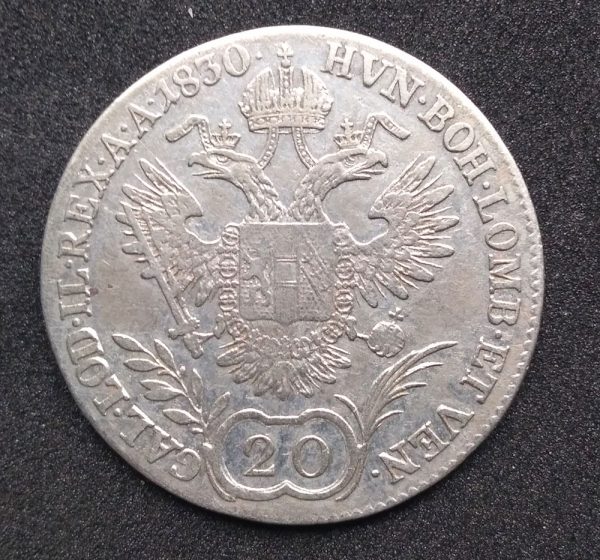 Monedă argint 20 kreuzer E 1830 avers