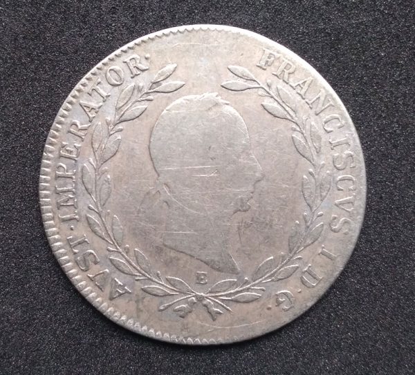 Monedă argint 20 kreuzer E 1830 revers